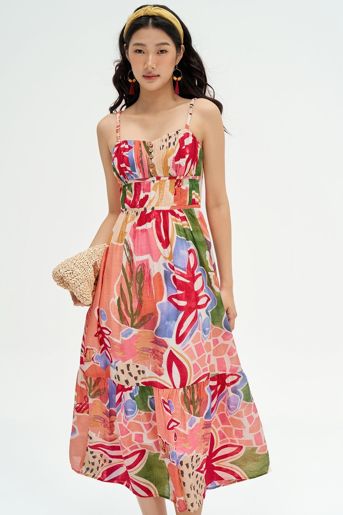 Đầm maxi voan tơ pink summer