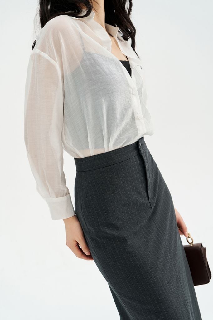 Chân váy midi tàn basic