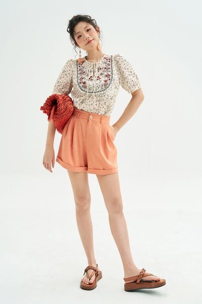 Top hoa nhí thêu trang trí cầu áo