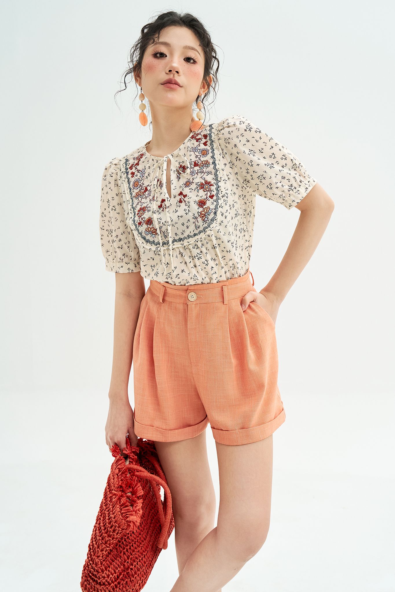 Quần short đũi cam