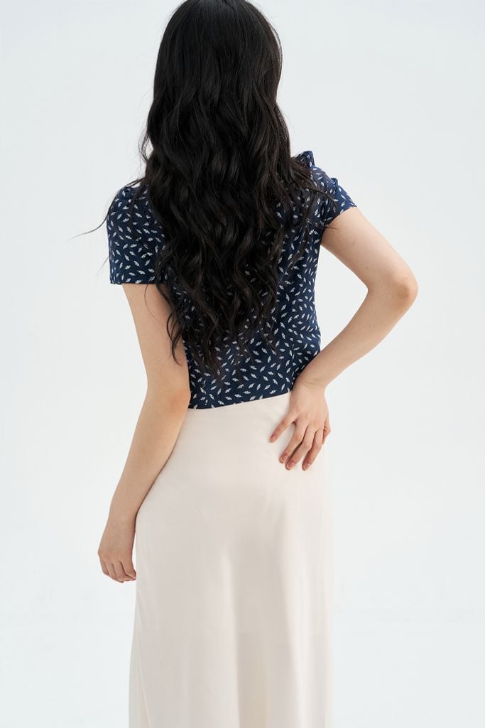 Top hoạ tiết navi cổ 2 ve