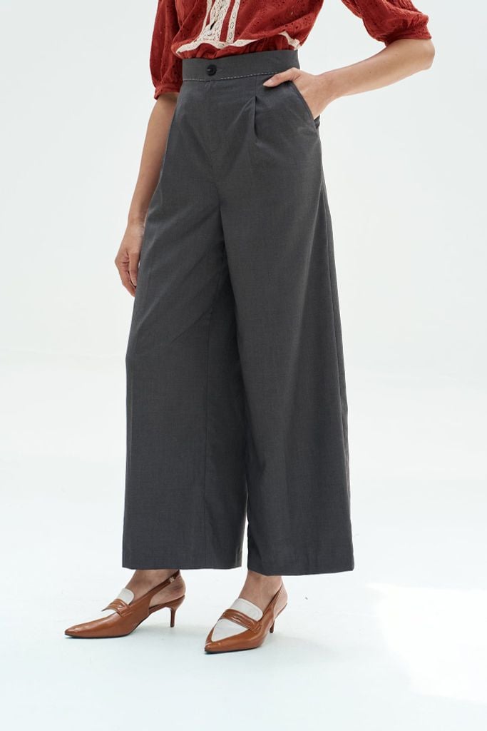 Quần suông tàn thêu đột cạp