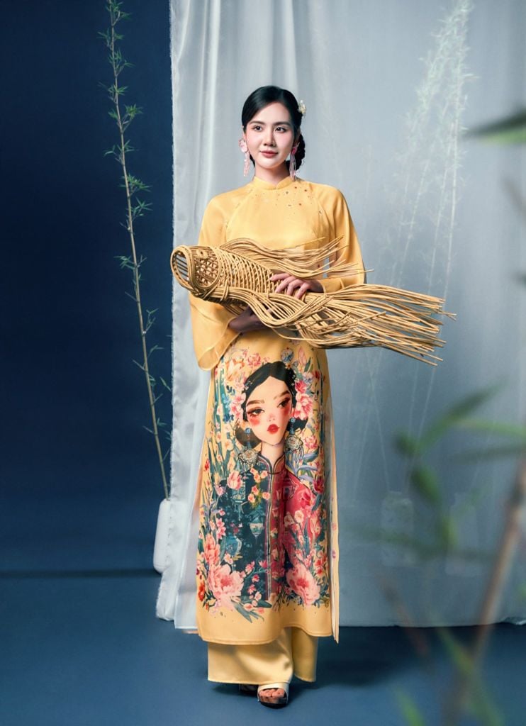 A Mị - Set áo dài tơ Vàng Anh