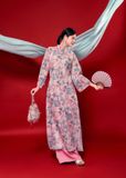  Diễm Tường - Set áo dài tơ đèn lồng hồng mơ phai 