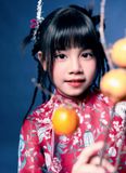  Cát Tường - Set áo dài bé gái tơ đèn lồng đỏ may mắn 