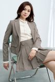  Blazer houndstooth nâu dáng ôm 1 hàng khuy royal 