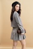  Blazer dạ ghi sọc 2 hàng khuy 