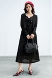  Cardigan mỏng len ren đen 