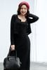Cardigan mỏng len ren đen