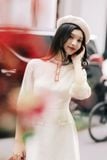  Đầm mini cổ bèo rua tech phẩy trắng 