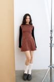  Đầm mini len karo đỏ 