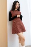  Đầm mini len karo đỏ 