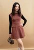 Đầm mini len karo đỏ