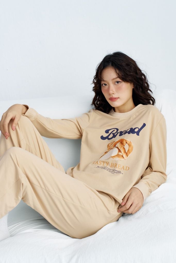 Set nỉ dài màu be in Bread