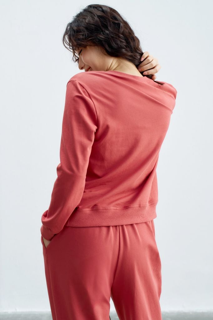 Set nỉ dài màu hồng khô in Baguettes