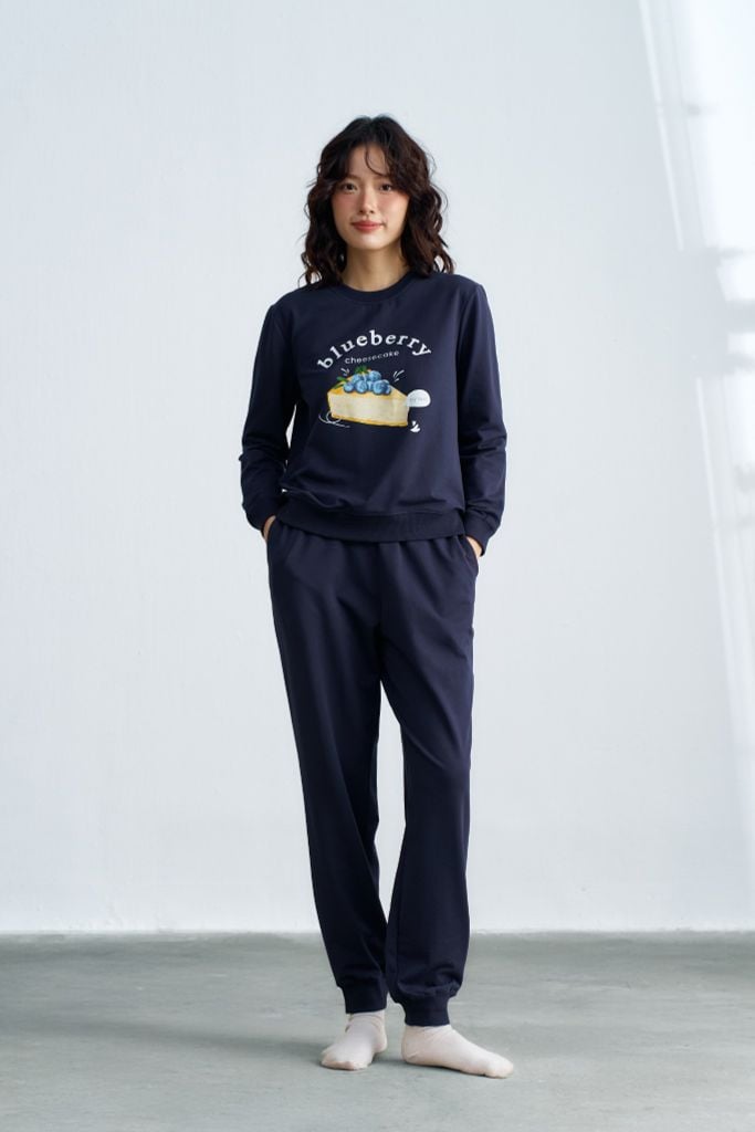 Set nỉ dài màu navy in Cheese Cake