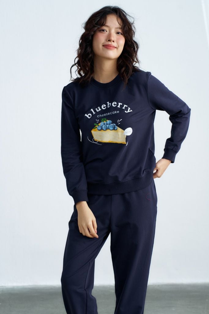 Set nỉ dài màu navy in Cheese Cake