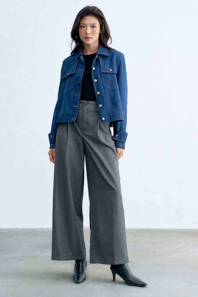 Quần suông tàn thêu đột cạp