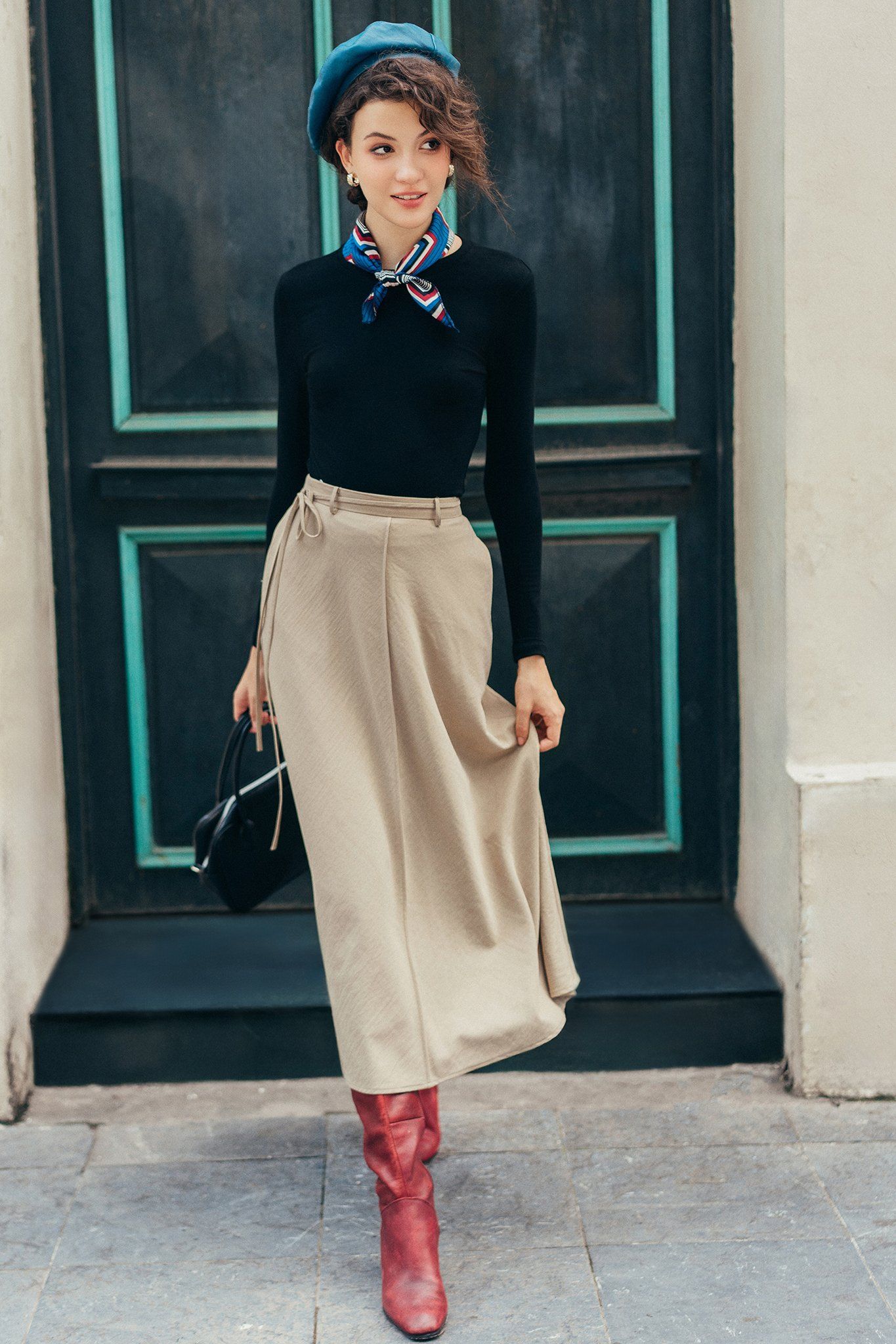 Áo ôm dài tay basic đen