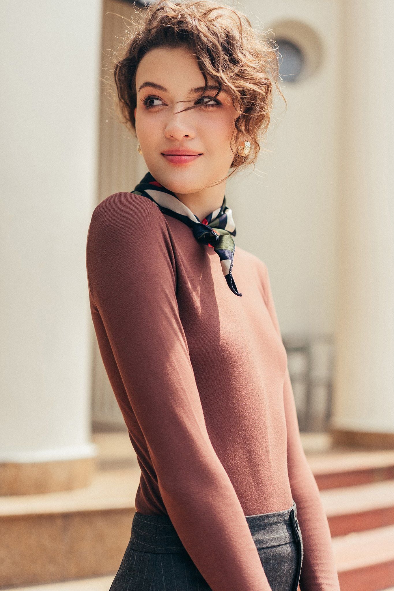 Áo ôm dài tay basic chocolate