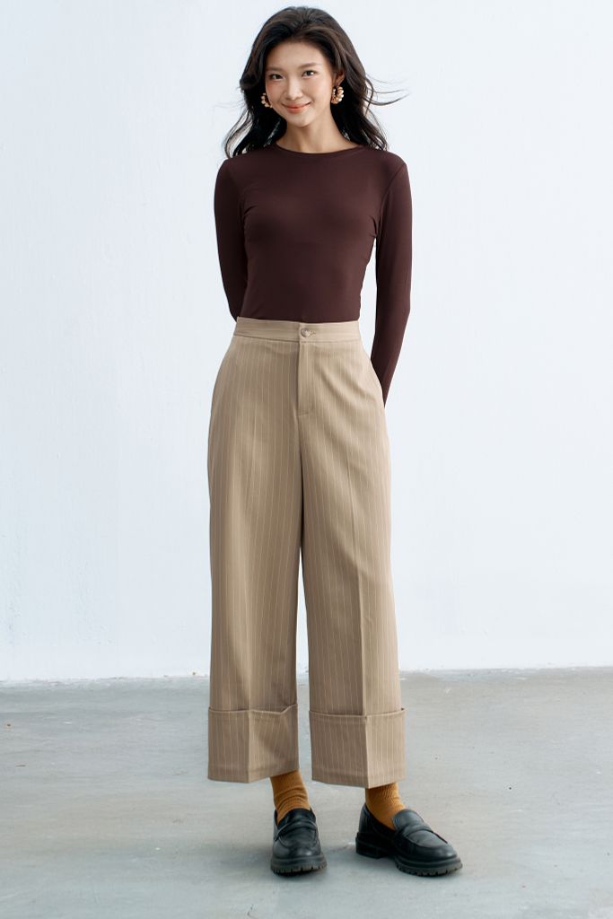 Áo ôm dài tay basic chocolate