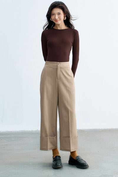 Áo ôm dài tay basic chocolate