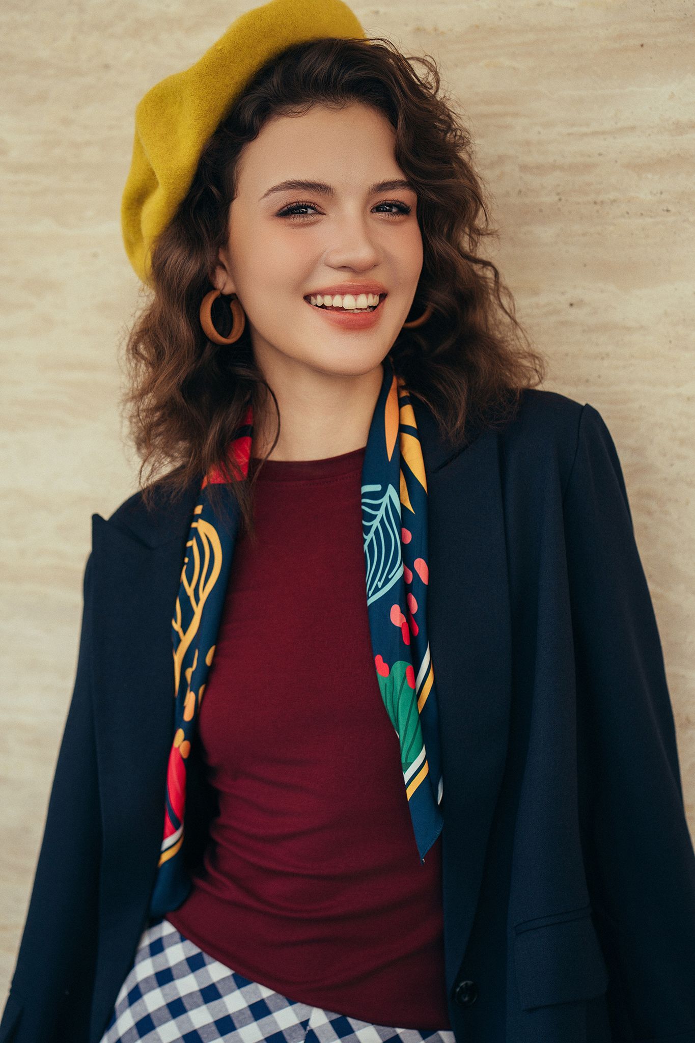 Áo blazer tech navy phối cửa tay