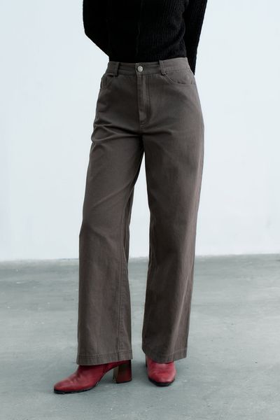 Quần kaki suông ghi xám