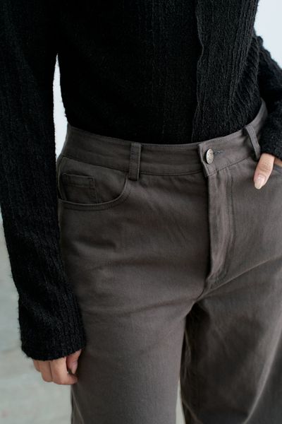 Quần kaki suông ghi xám