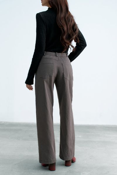 Quần kaki suông ghi xám