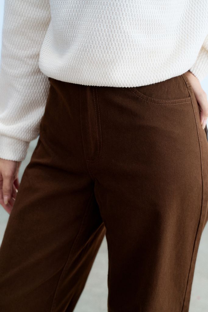 Quần kaki suông nâu chocolate
