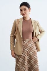  Blazer cổ 2 ve basic 1 khuy latte 