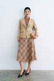  Blazer cổ 2 ve basic 1 khuy latte 