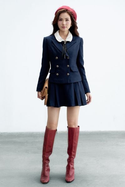 Chân váy mini navy túi hông