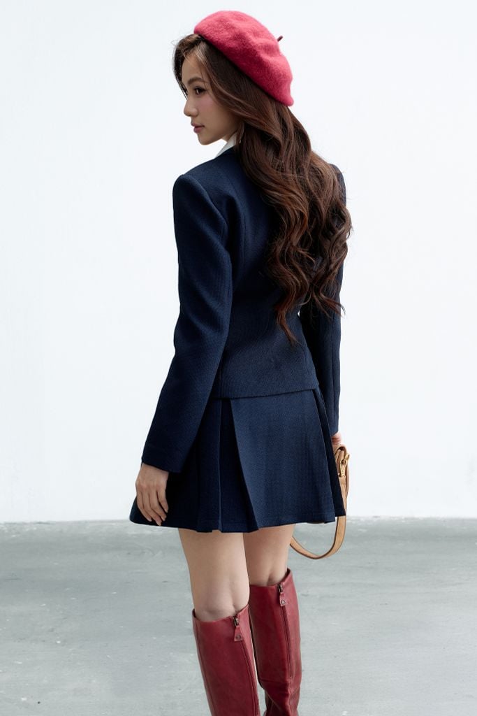 Blazer navy dáng ôm 2 hàng khuy royal