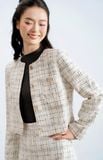  Blazer text karo đen trắng 