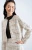 Blazer text karo đen trắng