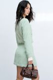  Blazer tweed xanh mint kim tuyến 4 cơi rua 