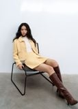  Chân váy mini tweed vàng xếp ly giữa 