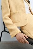  Blazer tweed vàng phối dây trang trí 