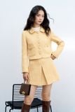  Blazer tweed vàng phối dây trang trí 