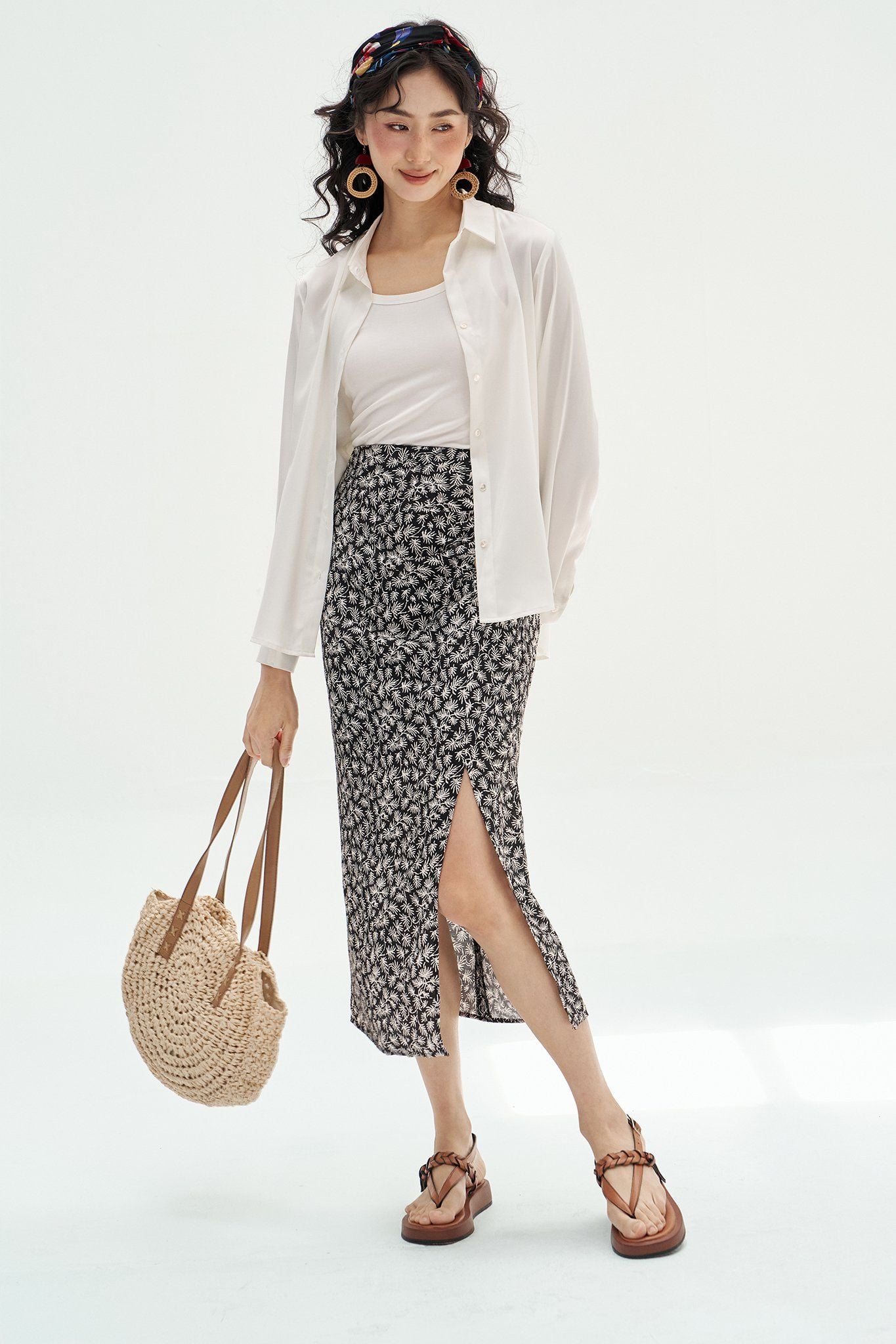 Sơ mi lụa trắng basic