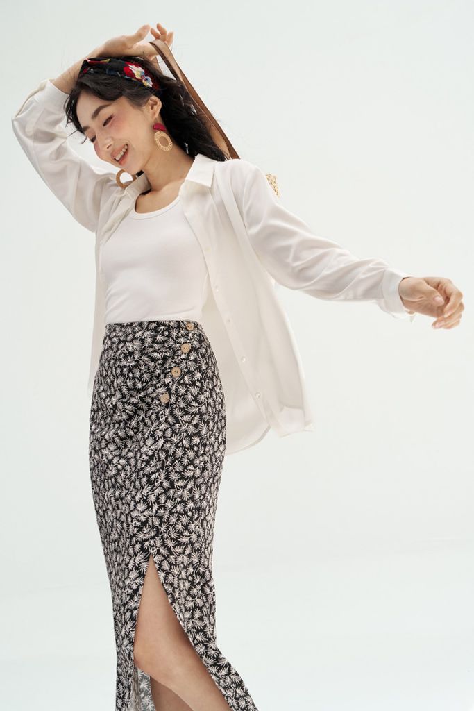 Sơ mi lụa trắng basic