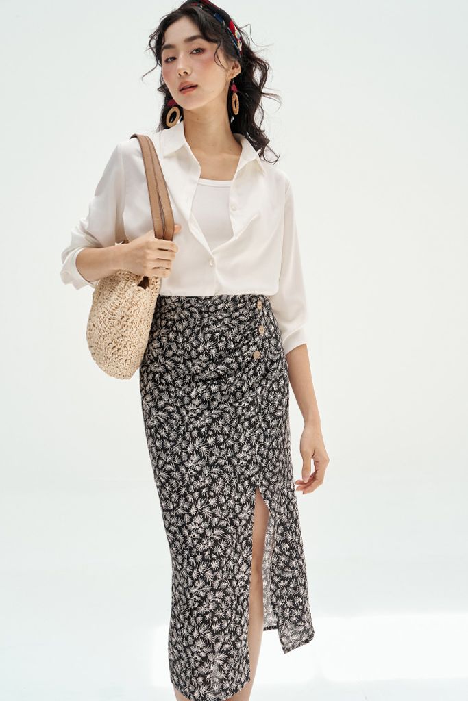 Sơ mi lụa trắng basic