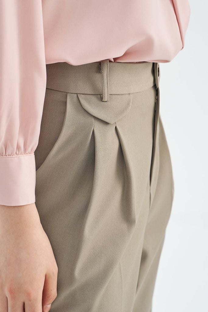 Quần smart ghi rêu basic