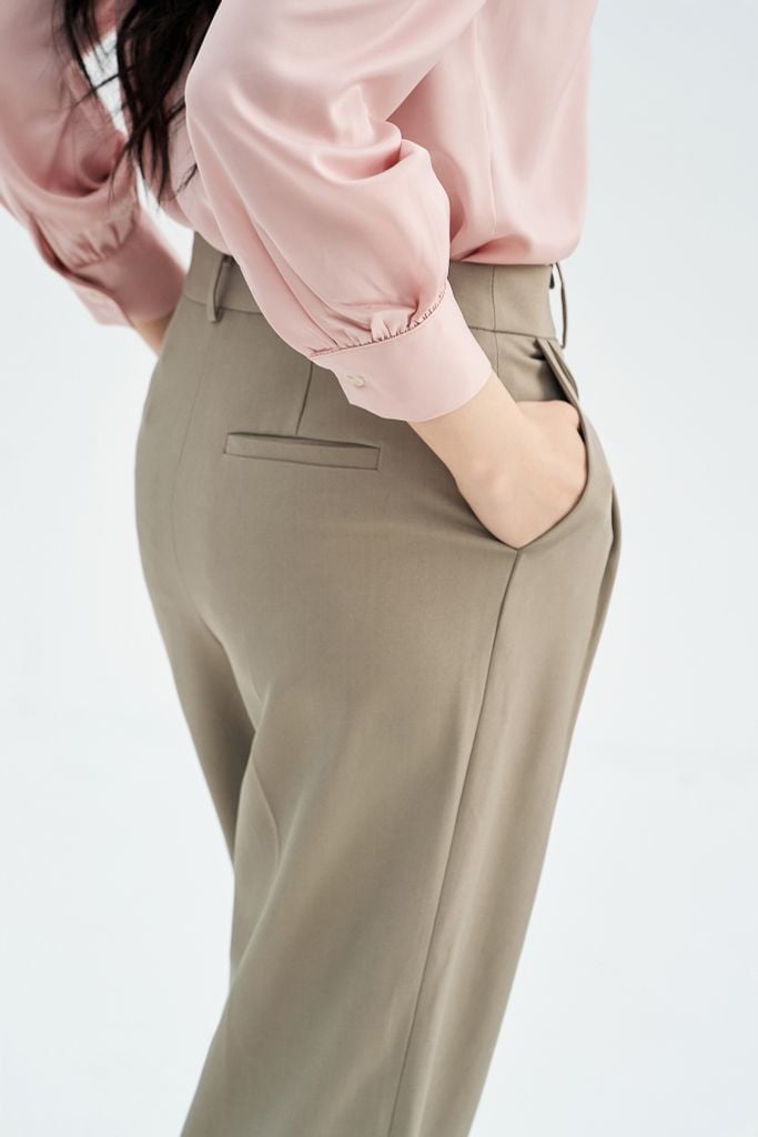 Quần smart ghi rêu basic