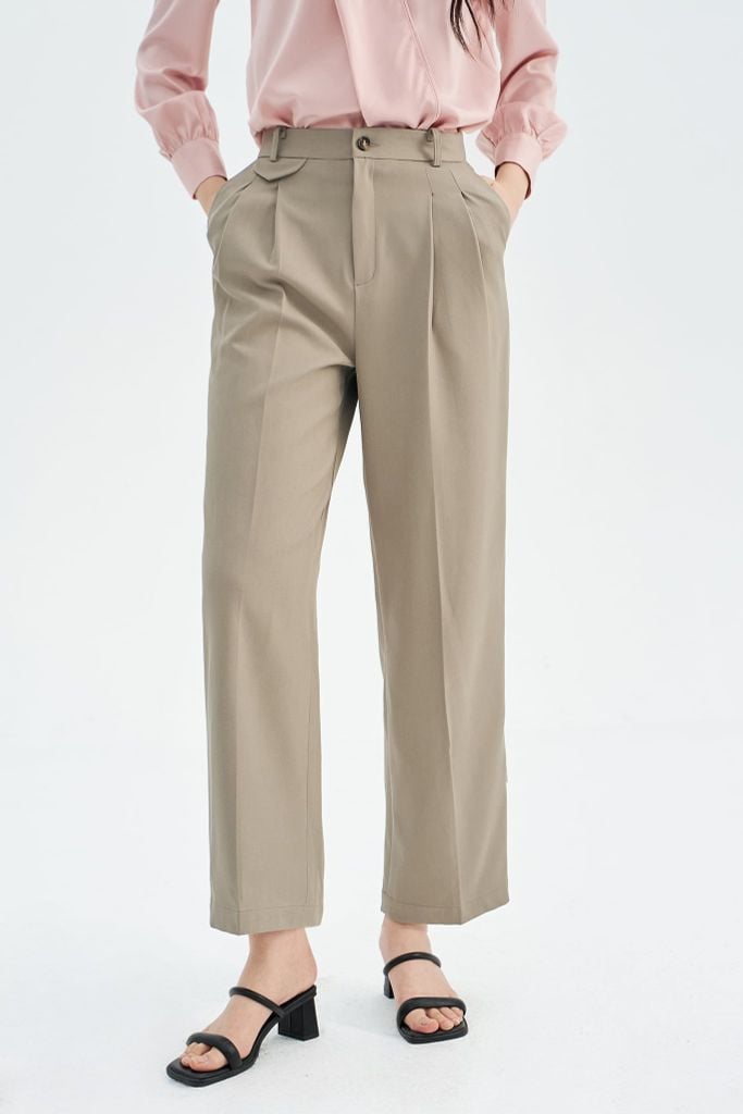 Quần smart ghi rêu basic