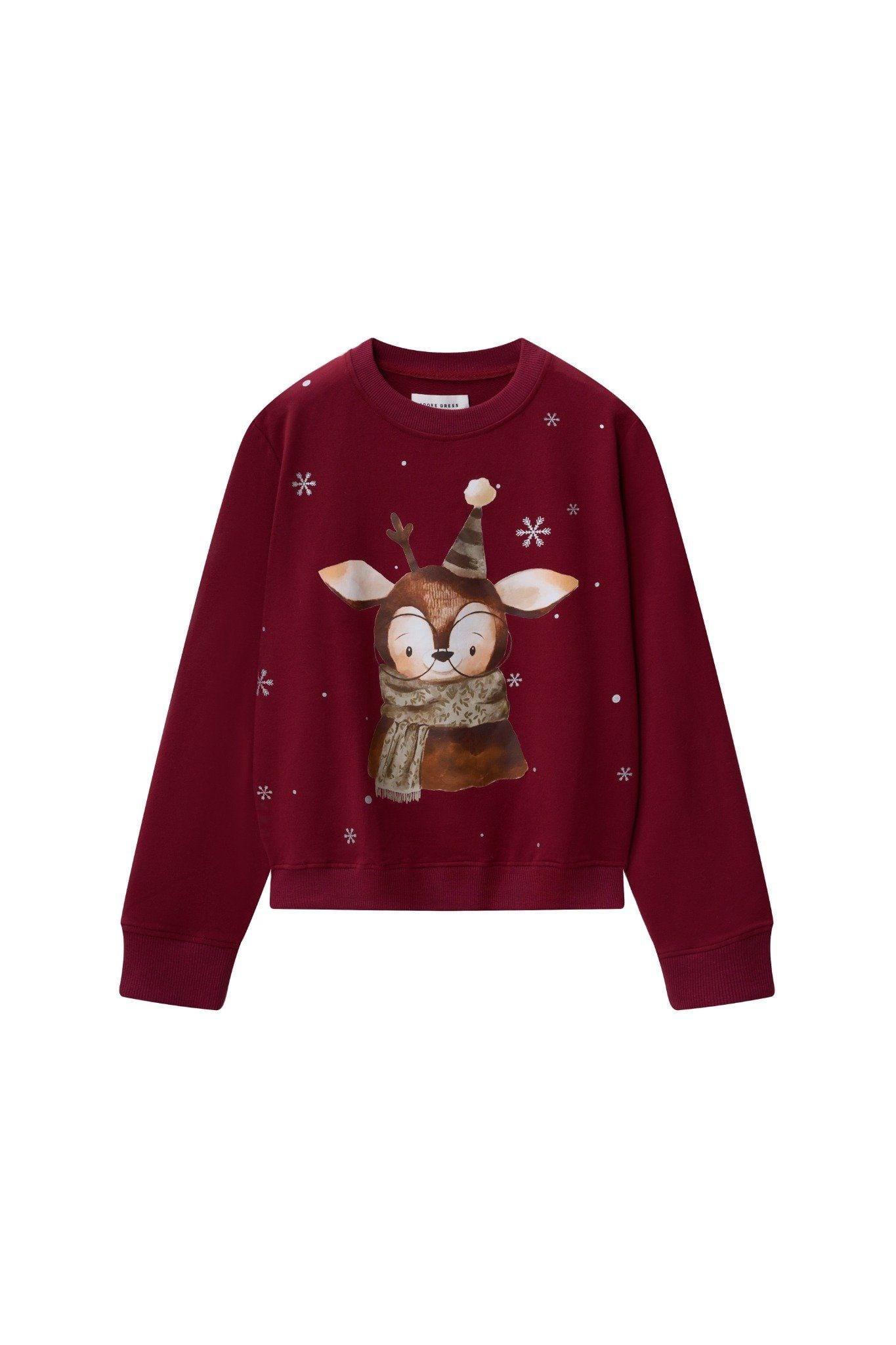 Áo nỉ đỏ đô in tuần lộc