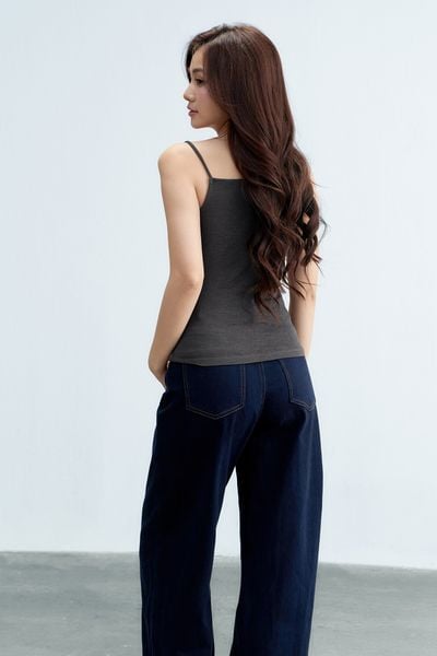 Quần Jeans ống suông túi cơi xanh chàm