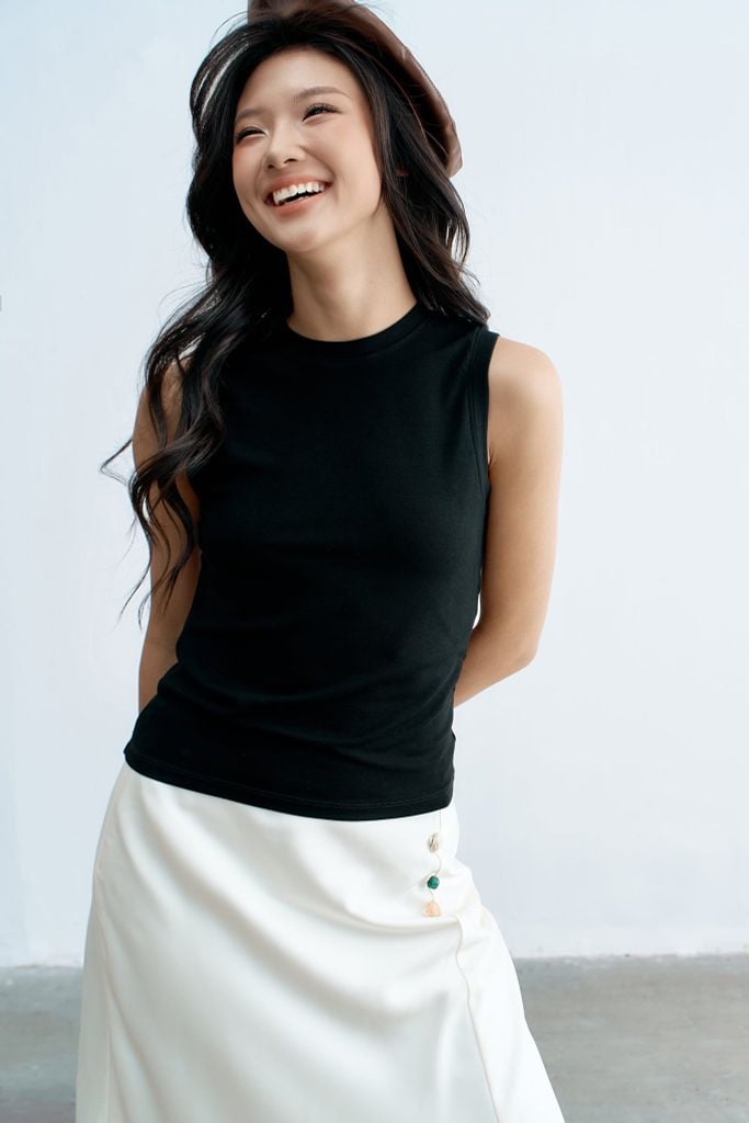 Áo tank top thun đen